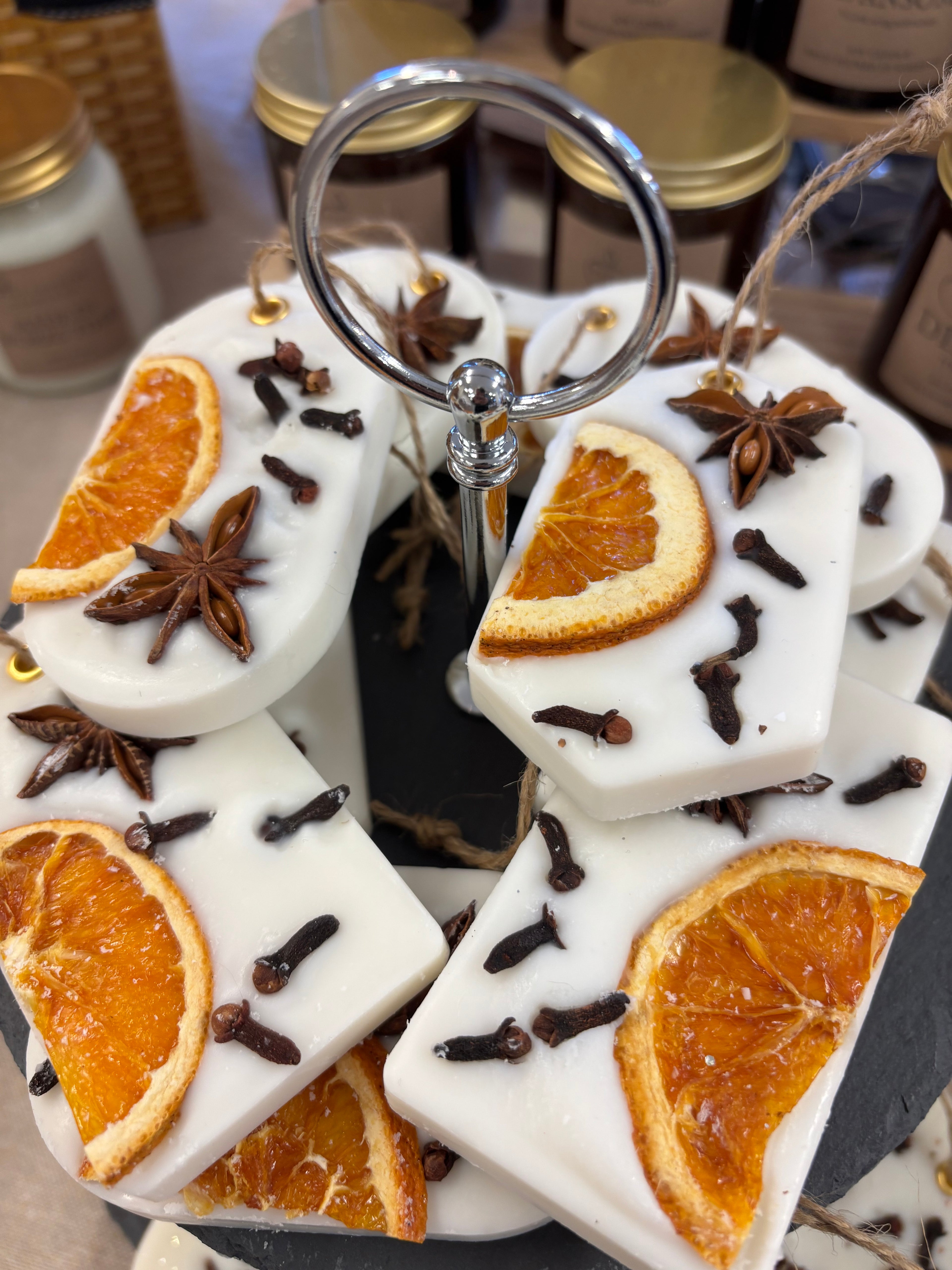 Decorative Wax Melt Hanging decoration with orange slice and star anise